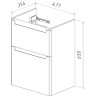 Тумба LEMARK BUNO 50 см под раковину, подвесная/напольная, 2 ящика, белый глянец LM04B50T