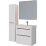 Тумба LEMARK BUNO 80 см под раковину, подвесная/напольная, 2 ящика, белый глянец LM04B80T
