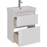 Тумба LEMARK COMBI 60 см под раковину, подвесная/напольная, 2 ящика, белый глянец LM03C60T